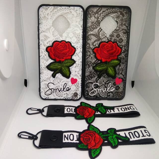 Casing Case Vivo S1pro Flowers Plus Gantungan
