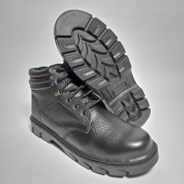 Sepatu Kulit Asli Safety Boots Proyek Dinas Lapangan Big Size Gunung Tricking Hiking Biker