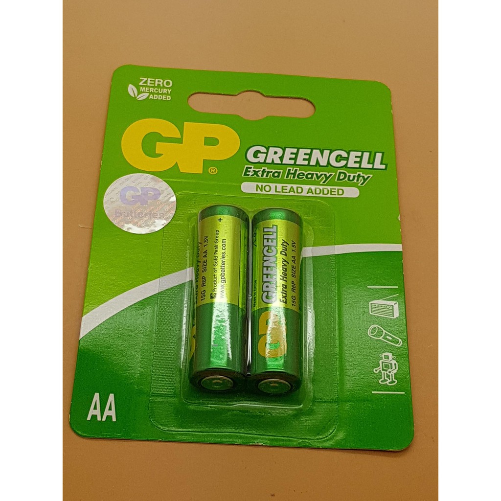 GP BATERAI GREENCELL AA 2PCS ( GP original di lengkapi hologram )