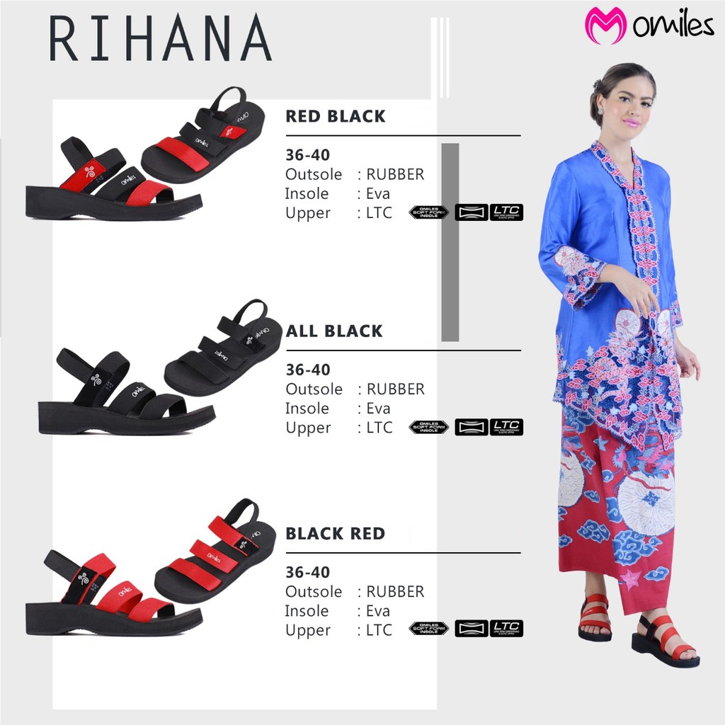 RE-STOK SANDAL OMILES Sandal Wedges OMILES Sandal RIHANA