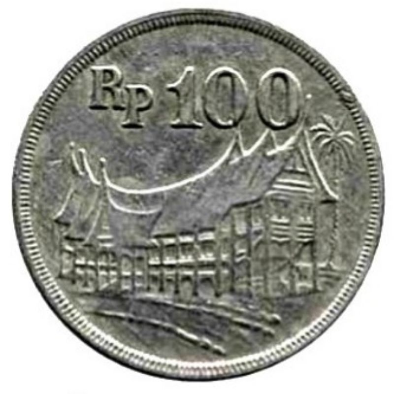 Uang Koin 100 Rupiah Rumah Gadang Tahun 1973