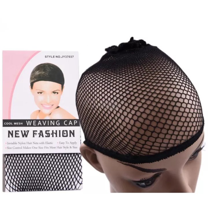 Weaving Cap Jaring Rambut Hair Net Fleksible Cool Mesh Untuk Wig - Topi Wig Jaring Weaving Cap Jaring Hairnet Tenun Hitam