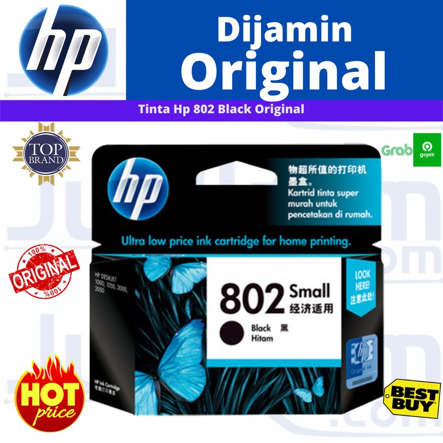 Hp Tinta Cartridge 802 Black Original