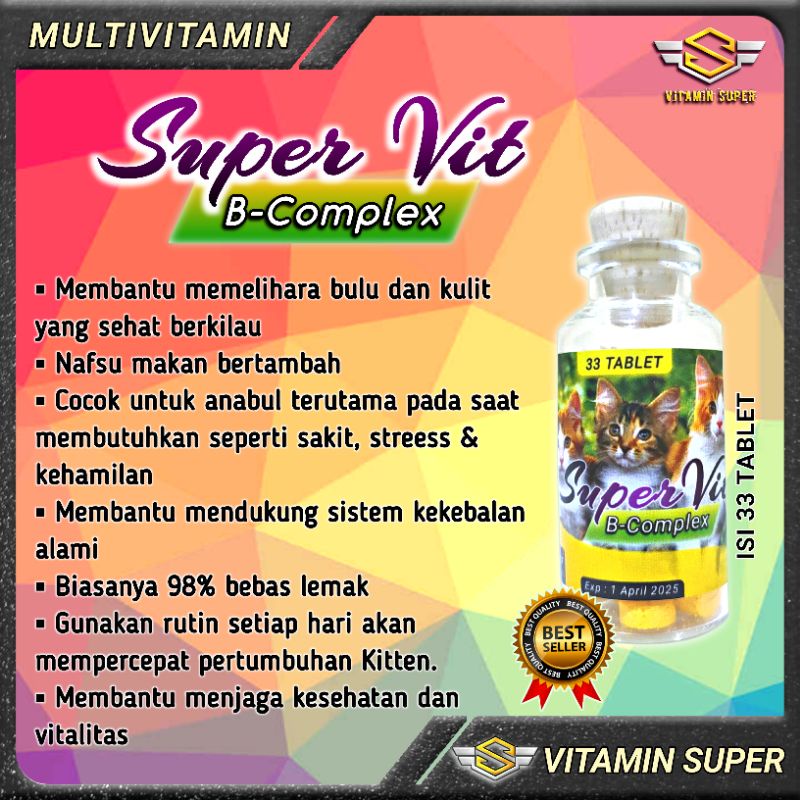 Vitamin Kucing Super Vit | Vitamin Bulu Gembul, Gemukin, Memperkuat Imun, Kucing Sakit, Stres, Hamil dan Menyusui