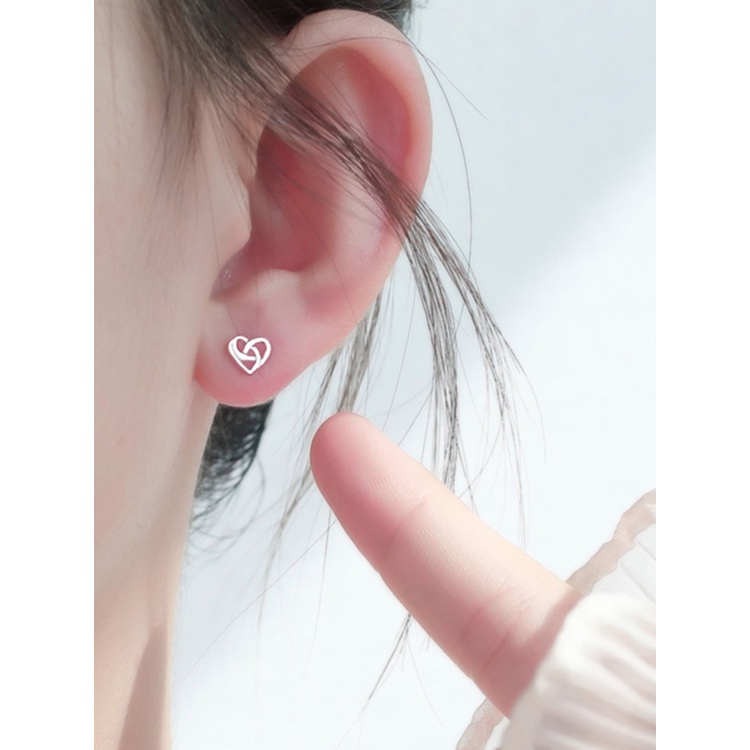 Anting Stud 925 Sterling Silver Bentuk Hati Untuk Hadiah