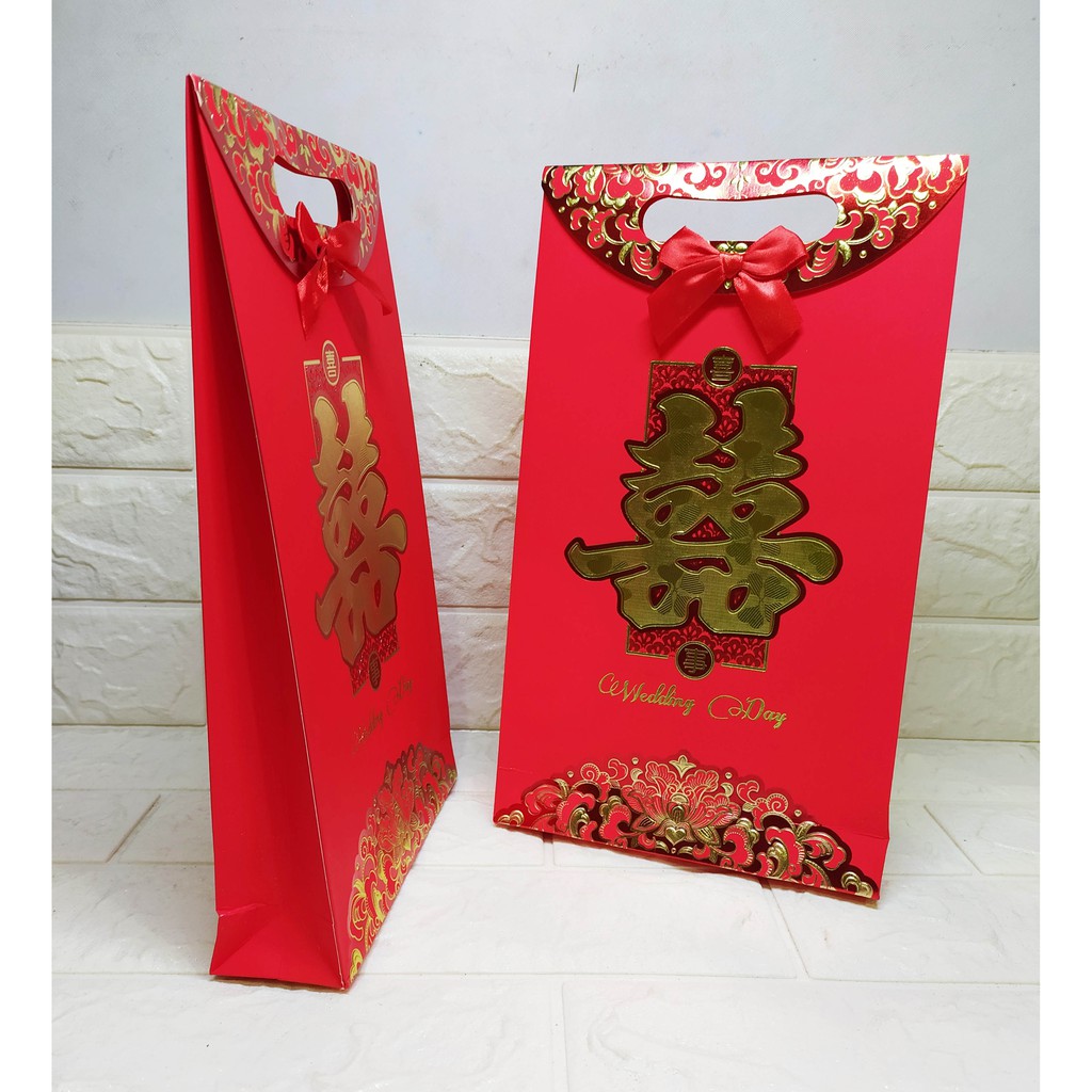 ( isi 2 pcs ) Angpao Jumbo Paper Bag Tebal Ekslusif Wedding Day Mewah