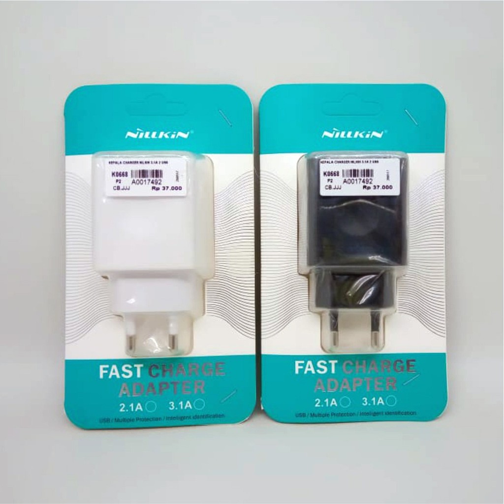 KEPALA CHARGER NILKIN 3.1A 2 USB