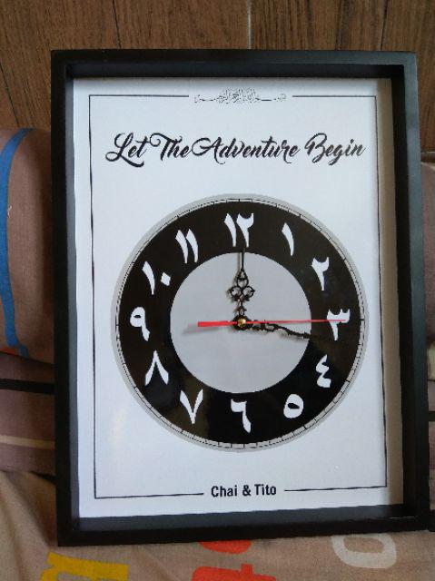 Hiasan Jam Dinding Surat Ibrahim Ayat 40-41 Black White Uk 30x40