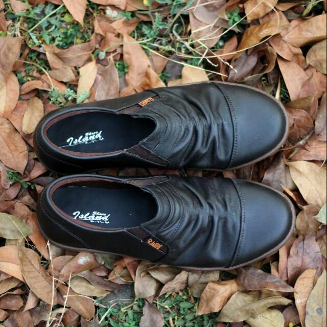 SEPATU BOOTS PRIA D'ISLAND SEMI BOOTS KERUT KULIT BROWN