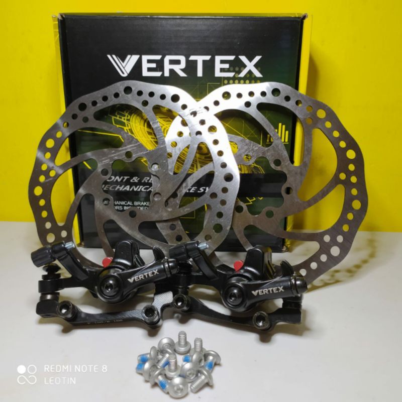 Kaliper Rem Cakram Mekanik Vertex Sepeda Mtb, Minion, Lipat