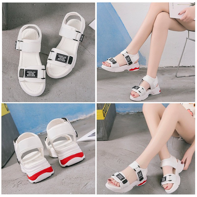 Sandal Jepit Wanita Import Shoes Cewek Sendal Santai Casual Perempuan outdoor Putih dan Hitam SD-014