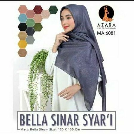 HIJAB SEGIEMPAT POLOS GLOWING BELLA SINAR SYAR'I BY AZARA