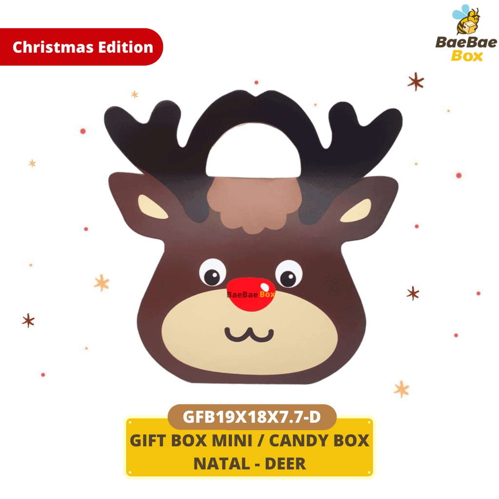 

Gift Box Mini Natal/Candy Box/Kantong Permen Lucu 19x18x7.7cm - Deer