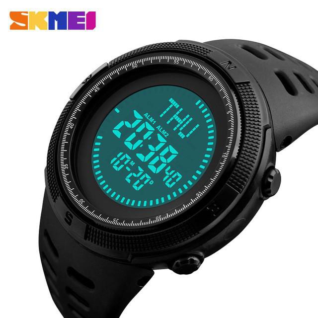 PROMO - SKMEI Jam Tangan Kompas Digital Pria - 1254 - Jam Pria Jam Keren HITAM