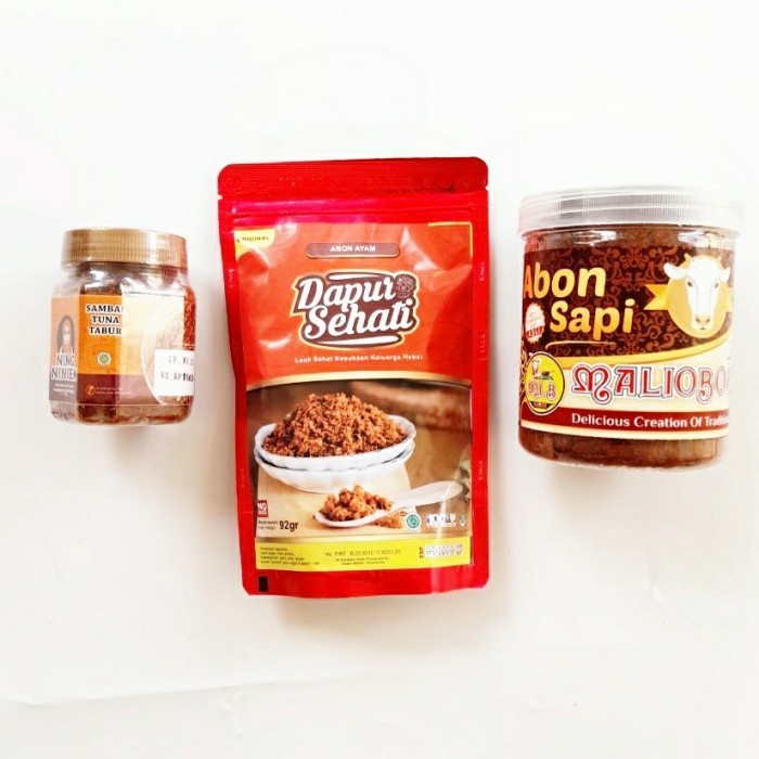 

Snack Aneka Abon (Abon Sapi Solo,Abon Ayam,Abon Sambal Tuna Gurih