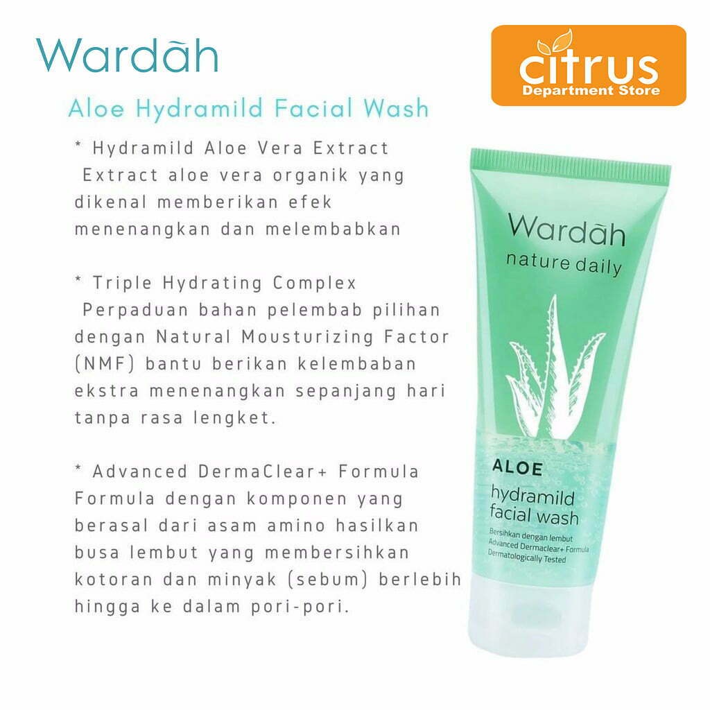 Wardah Nature Daily Aloe Hydramild Facial Wash 60ml