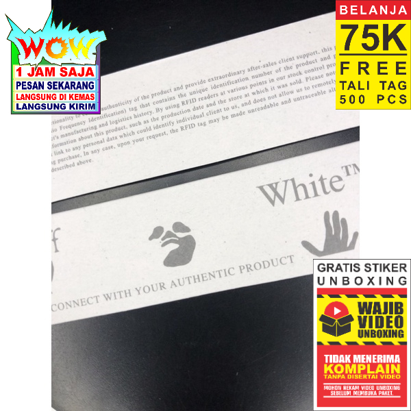 

OFF WHITE LABEL TAG HANGTAG SUPER PREMIUM CO 1X DI KIRIM 600PCS