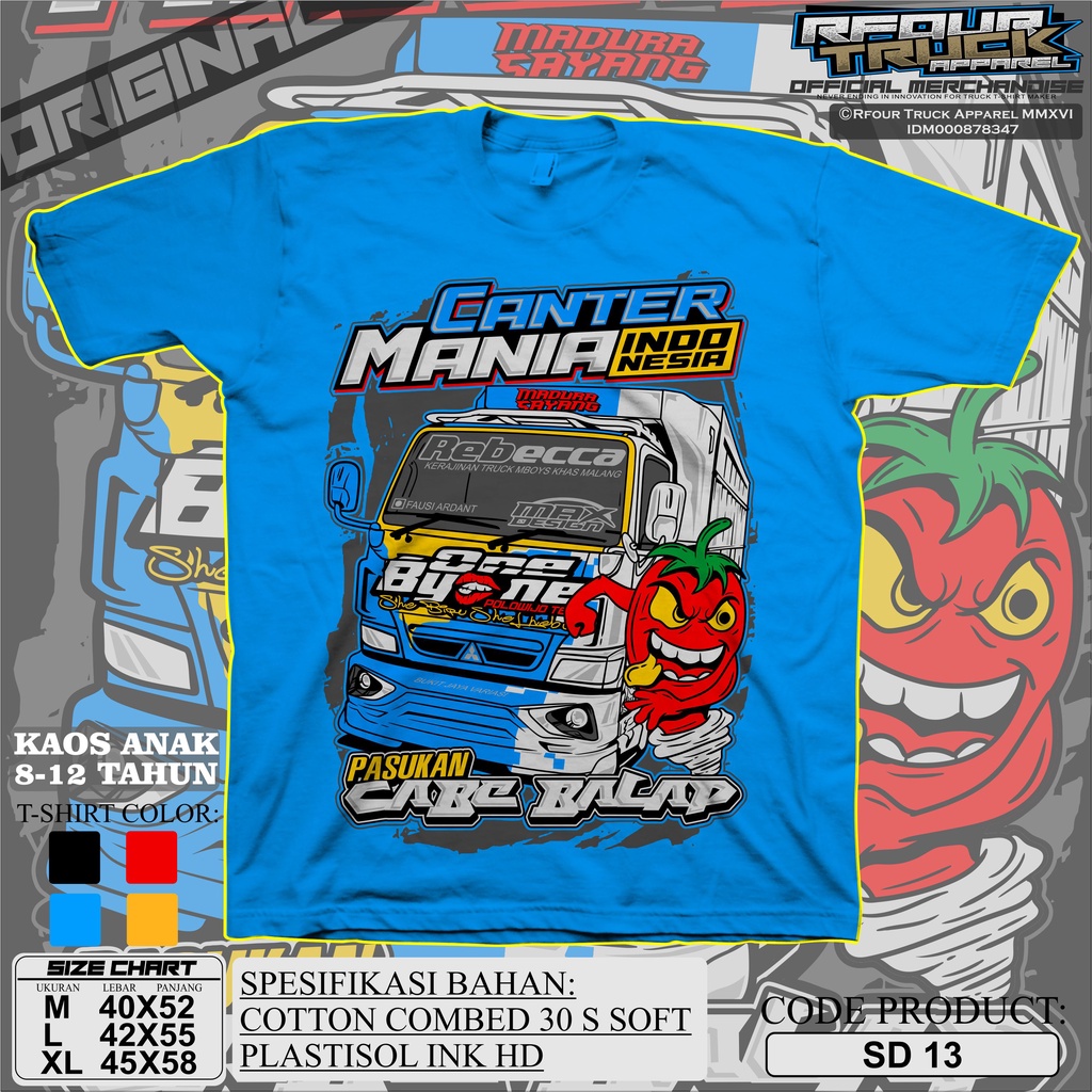 KAOS TRUCK ANAK ONE BY ONE KAOS ANAK GAMBAR TRUK OLENG CABE BALAP BAJU KAOS TRUCK MANIA ANAK ANAK 9 TAHUN KAOS ANAK LAKI LAKI KARAKTER TRUCK