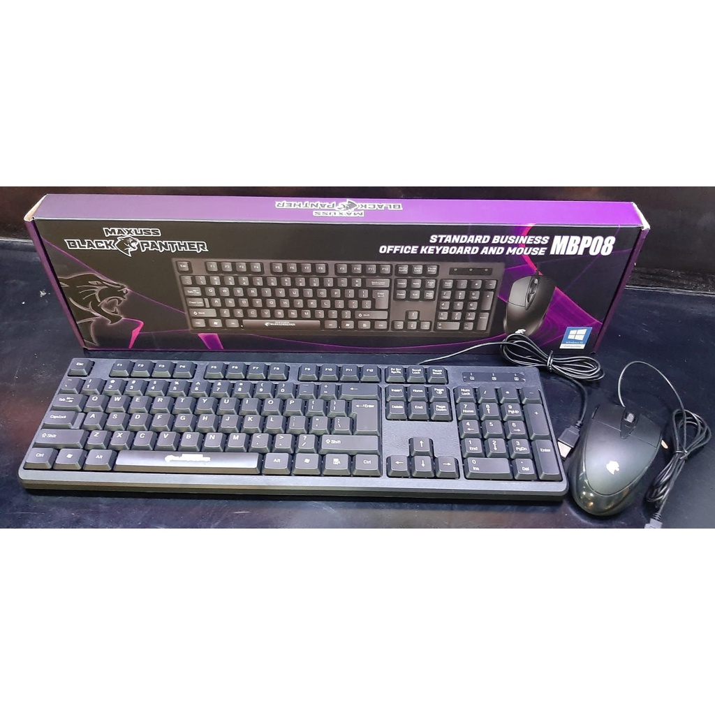 Paket Keyboard + Mouse Black Panther MBP08 NAMPOL GAN