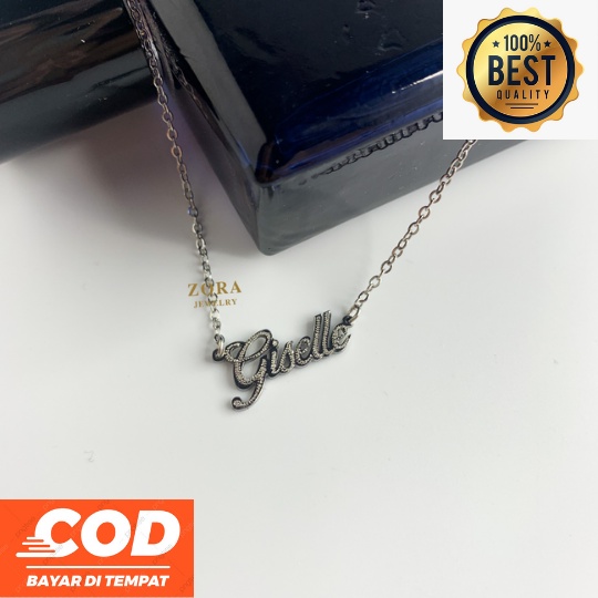 ZoraJewelry - Kalung Nama titanium Aksesoris Fashion Wanita Anti Karat