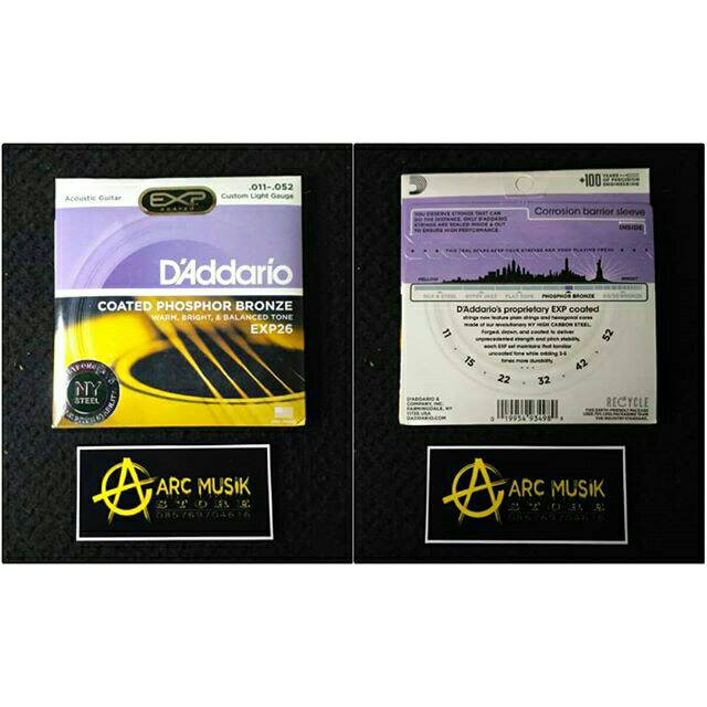 SENAR GITAR AKUSTIK STRING 1 SET D'ADDARIO SERI EXP26