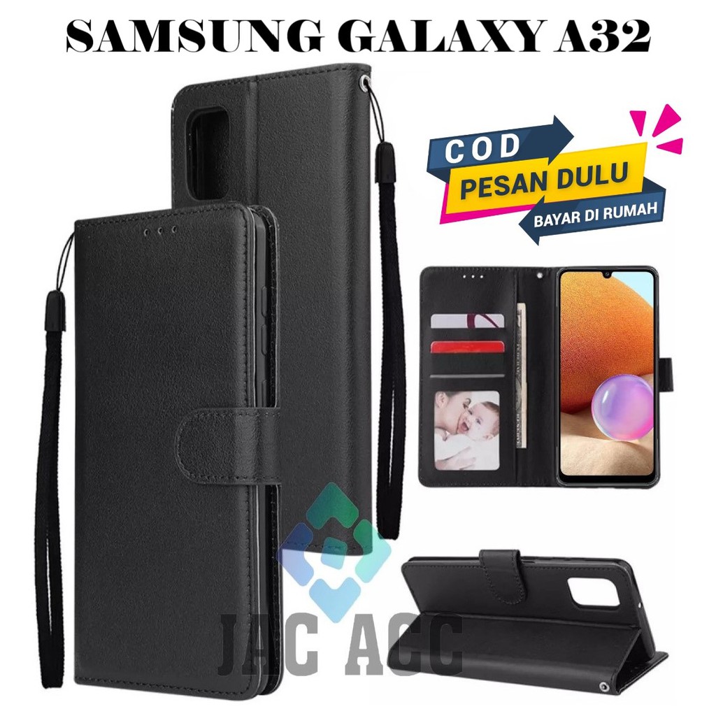 DOMPET HP UNTUK SAMSUNG GALAXY A32 NEW 2021 LEATHER FLIP CASE SAMSUNG GALAXY A32 NEW 2021