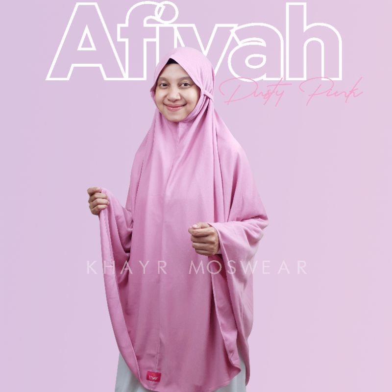 Jilbab Kaos Afiyah Warna Dusty Pink Khayr Moswear