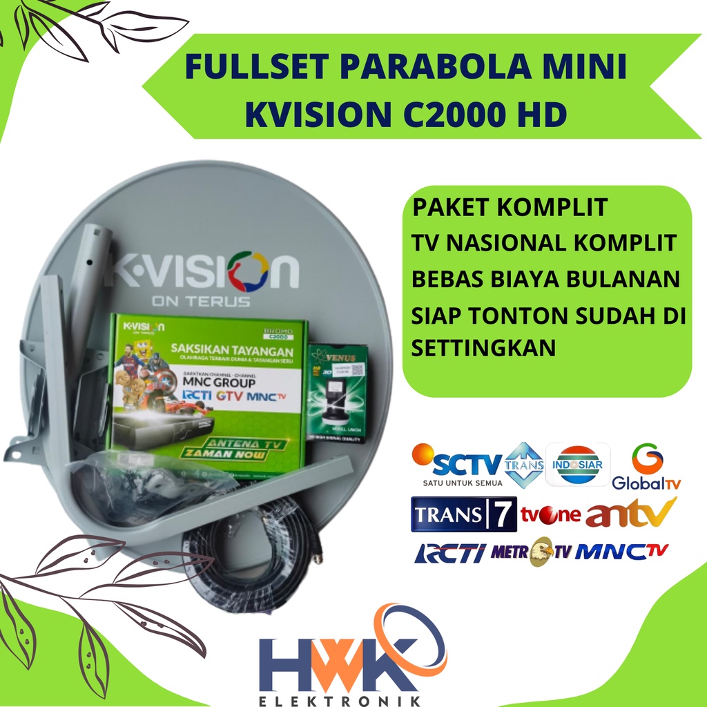 Jual Paket komplit parabola mini REKOMENDASI KVision Fullset tinggal