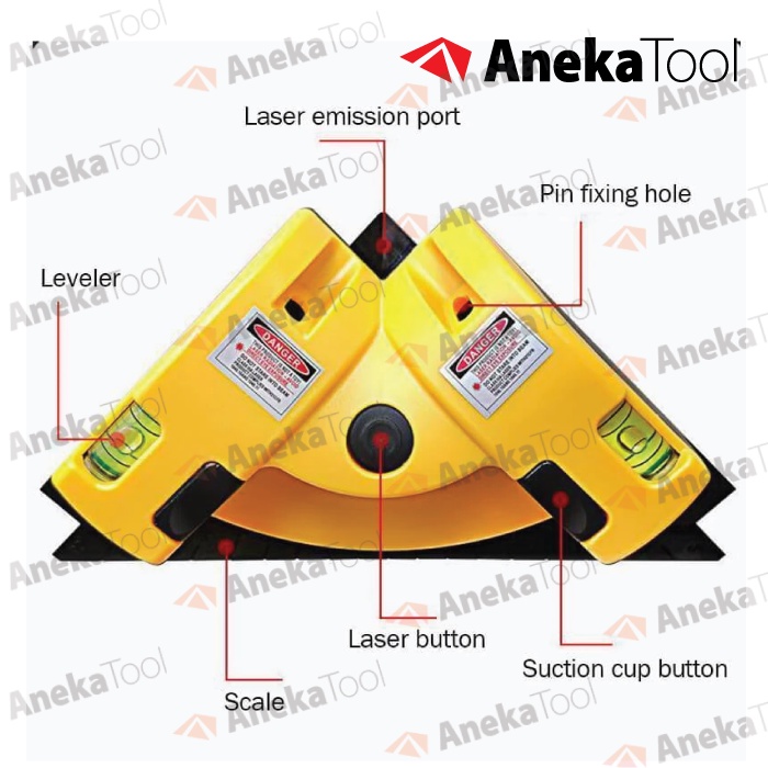 Waterpass / Water pass Laser Siku Sudut Leveling 90 Derajat Laser Merah