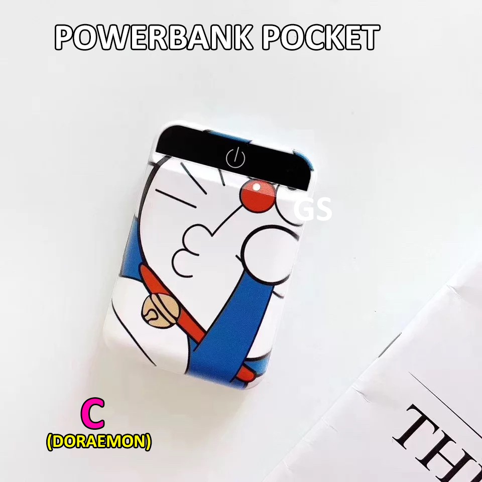 Powerbank Pocket Cartoon 10.000 mAh  Free Kabel Data Micro PowerBank Karakter