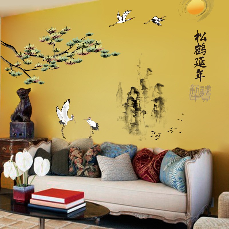 RELIZA WALL STICKER SAKURA HIJAU CHINESE ANGSA POHON RANTING HIJAU GREEN XL8235 STIKER DINDING