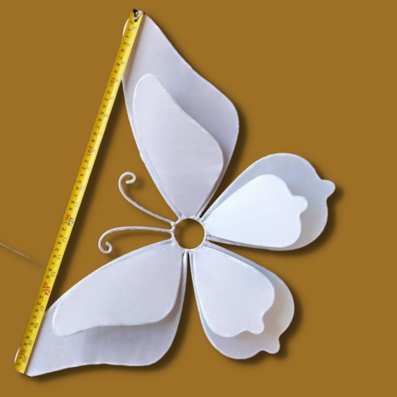 kap lampu gantung/jalan/standing/dekorasi pelaminan kupu kupu dobel polos putih terbaik