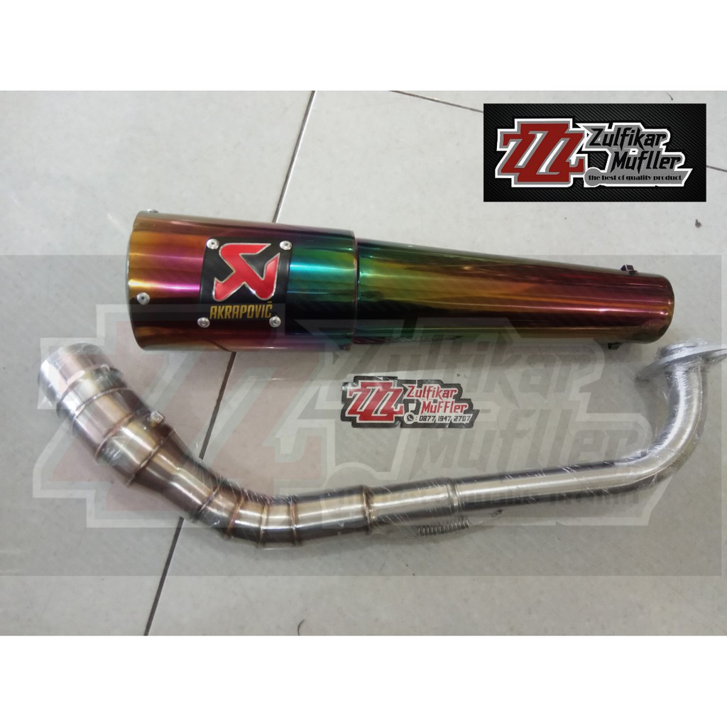 knalpot racing akrapovic pelangi glass untuk nmax aerox lexi mio beat scoopy adv pcx vario