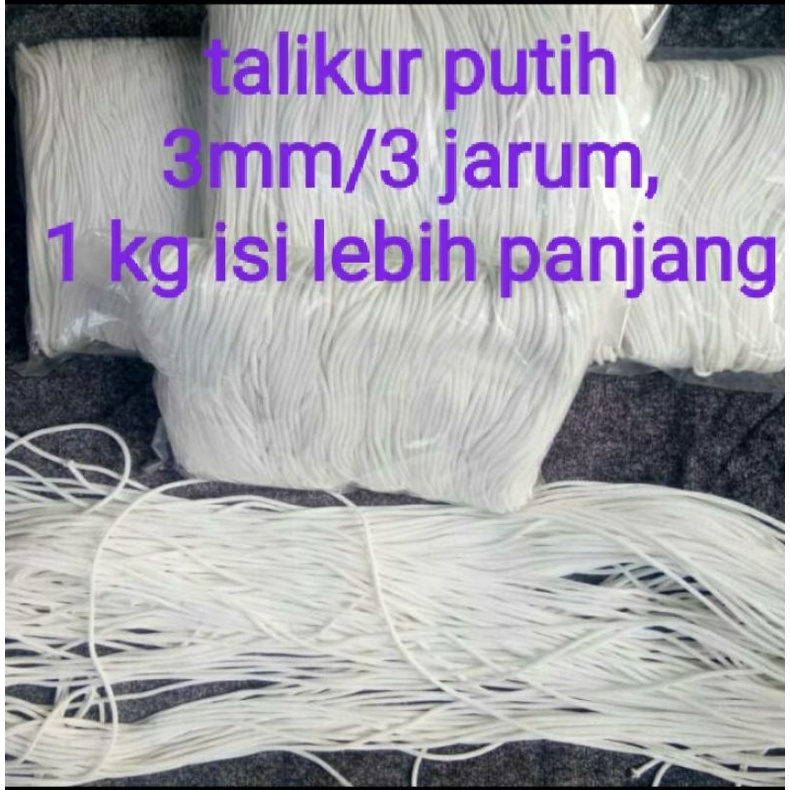 talikur putih (3mm/3jarum) isi 1kg