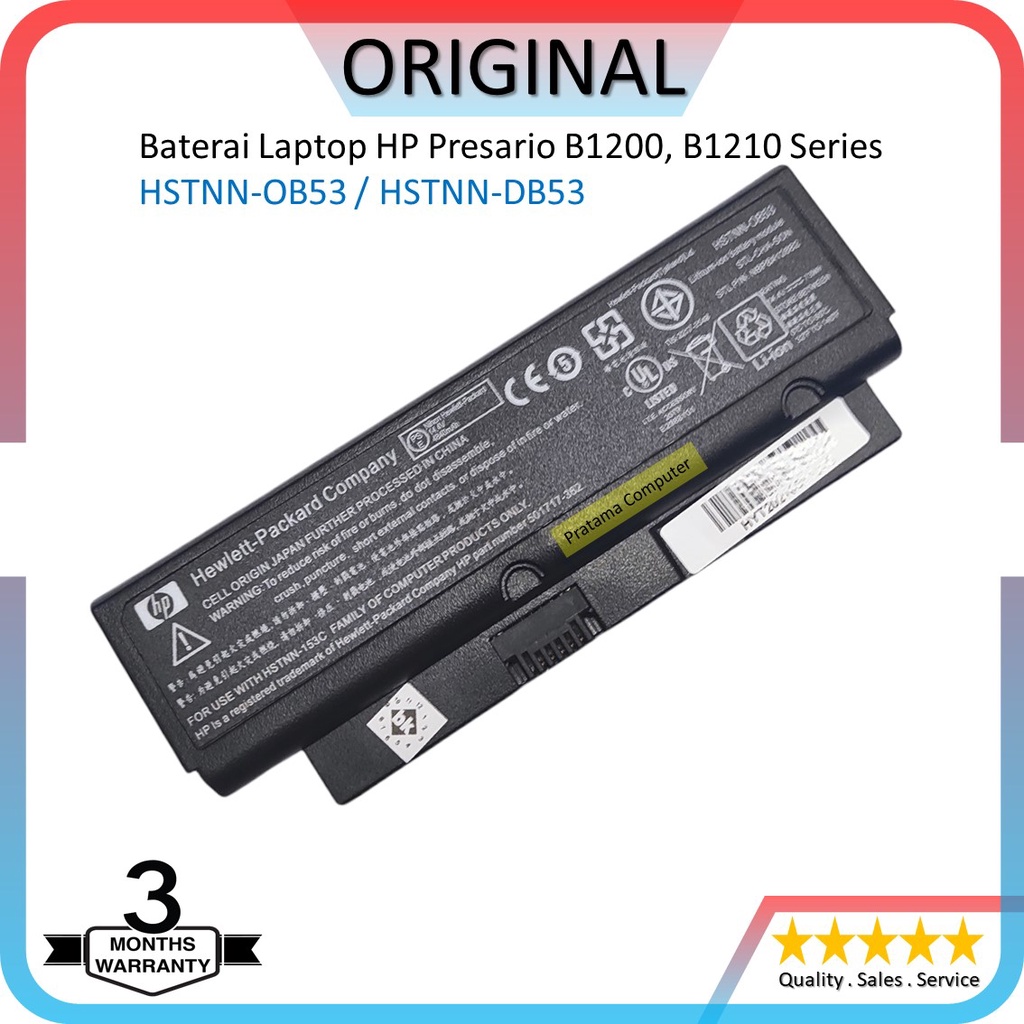 Baterai Laptop HP Presario B1200, B1210 Series / HSTNN-OB53 ORIGINAL