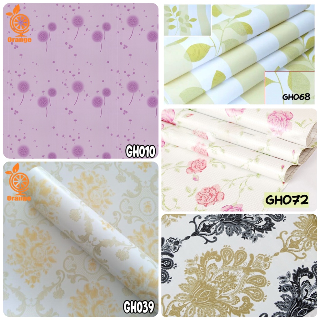 Wallpaper Dinding Wallpaper Aestetic Stiker Dinding Wallpaper Motif Bunga 45Cm x 5Mtr - Unikdekorasi