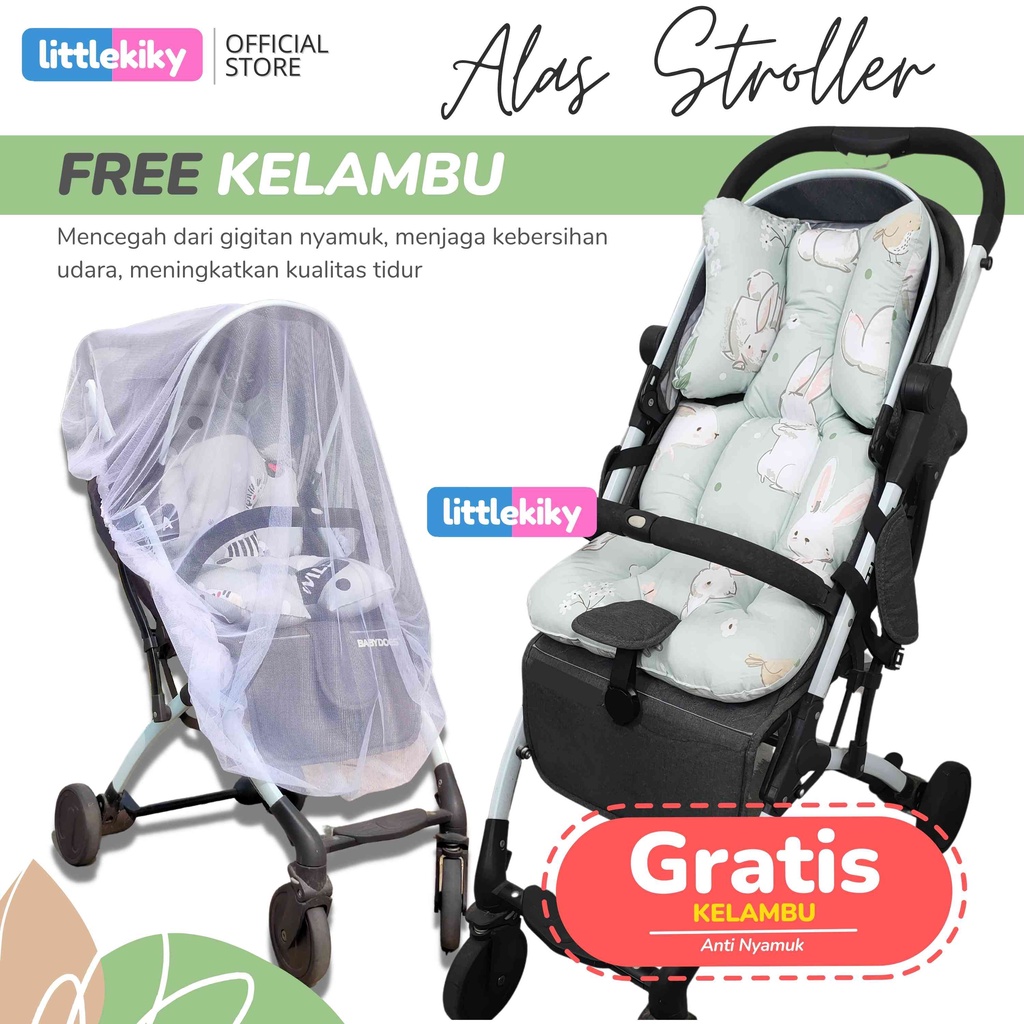 Alas Stroller / Alas Car Seat Universal 5 Lubang Gratis Bantal Crown/Kelambu