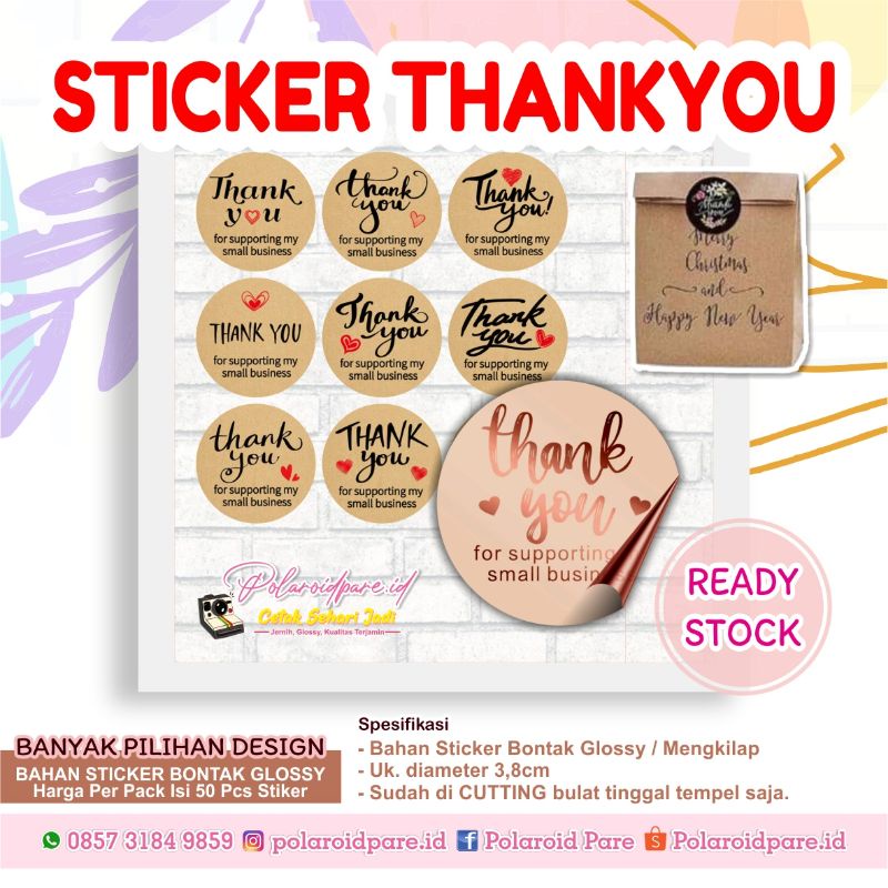 

[50pcs] Stiker Label Thank You For Your Order | Stiker Segel Label | Sticker Packing | Uk. 3,8cm