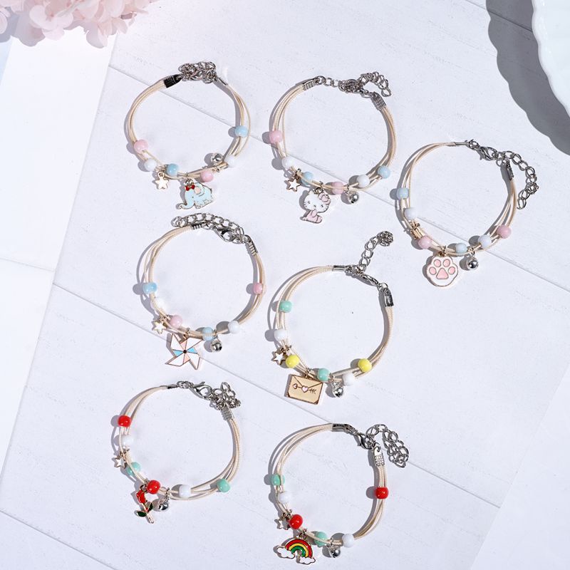 Gelang Wanita Kartun Sederhana Keramik/Gelang untuk Pacar/gelang bandul kartun fashion/gelang kucing