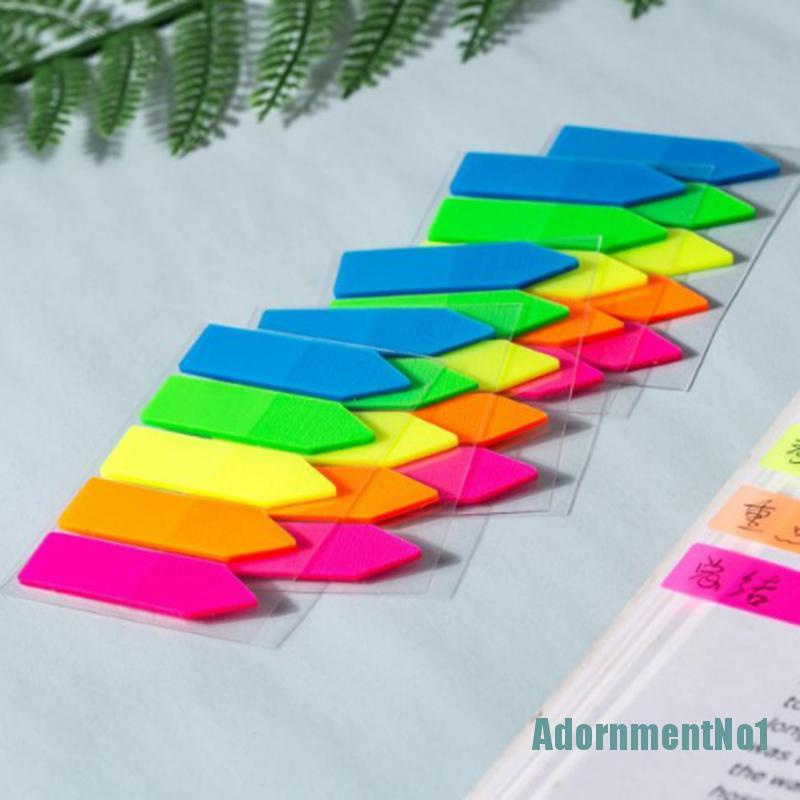 (AdornmentNo1) 100 Lembar Kertas Memo Sticky Note / Post-It Bentuk Panah Fluorescent