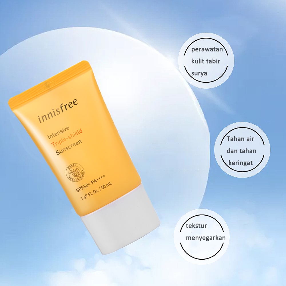 [Innisfree] Intensive Triple Shield Sunscreen SPF50+ PA++++ 50ML Memutihkan Dan Mencerahkan