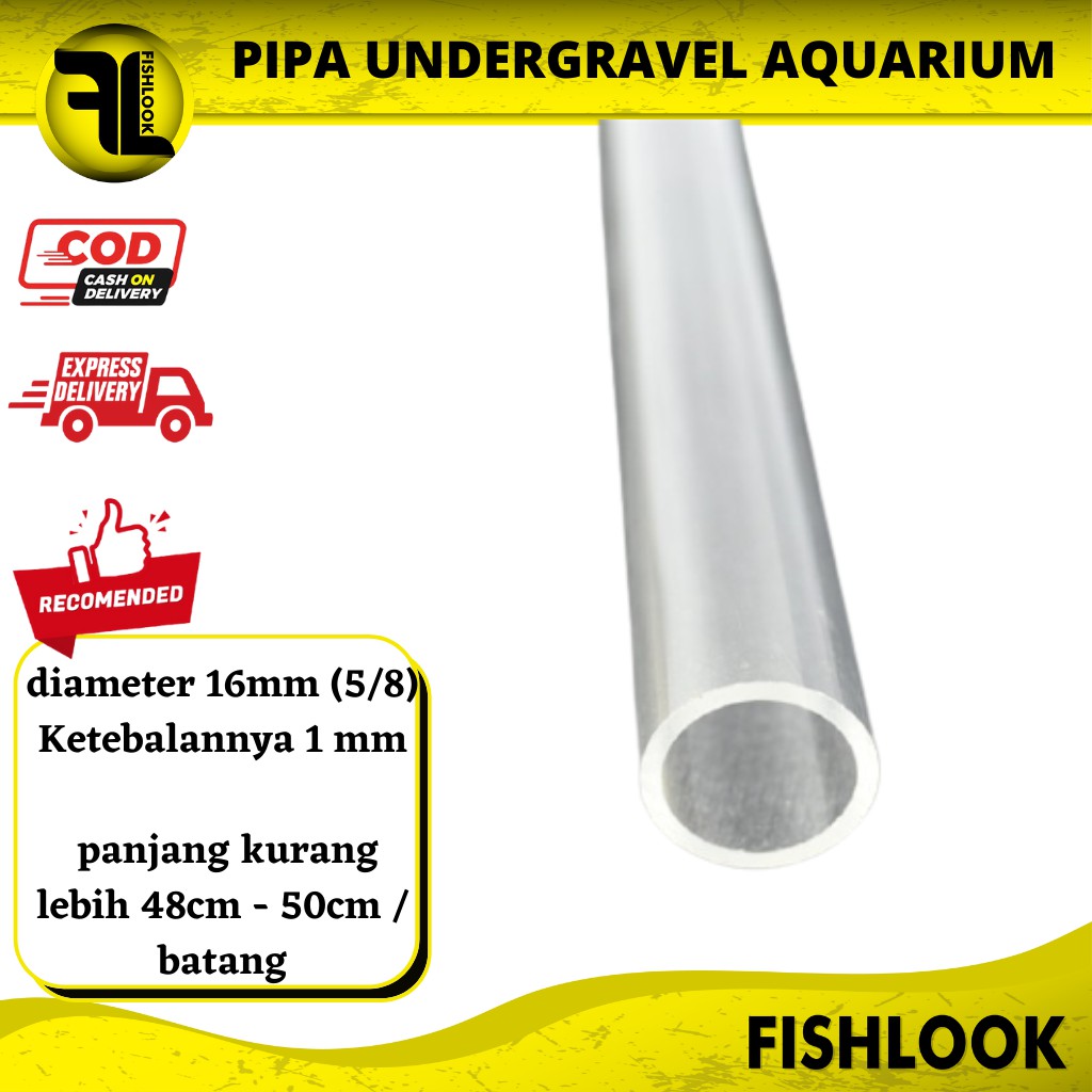 Pipa Bening Transparan Filtrasi Undergavel Filter aquarium 50 cm