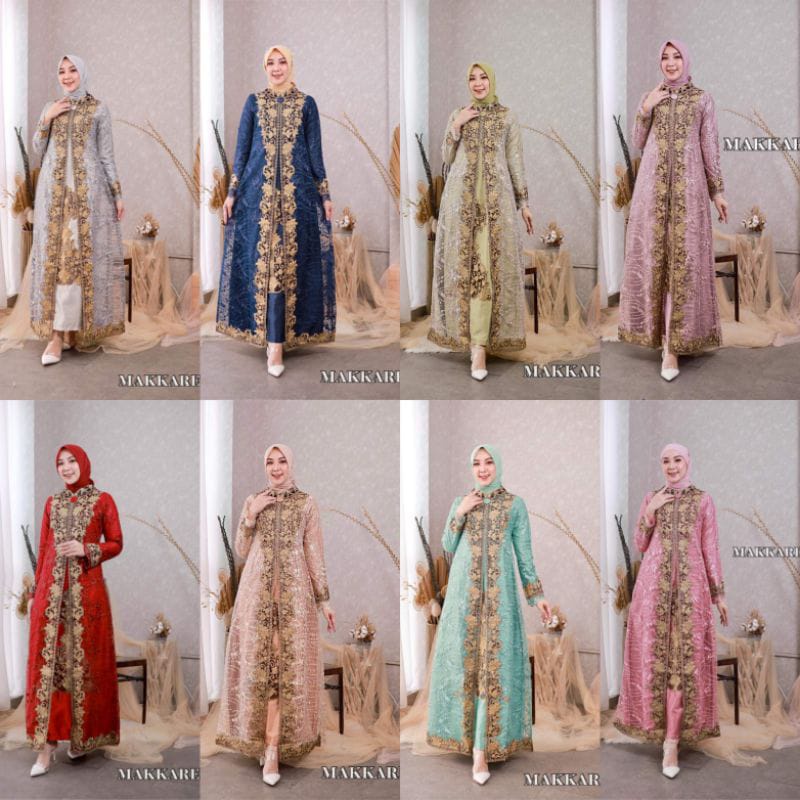 Gamis Brukat Kondangan Terbaru Dress Gaun Pesta Mewah dan Elegan Fashion Muslim Wanita Kekinian Rema