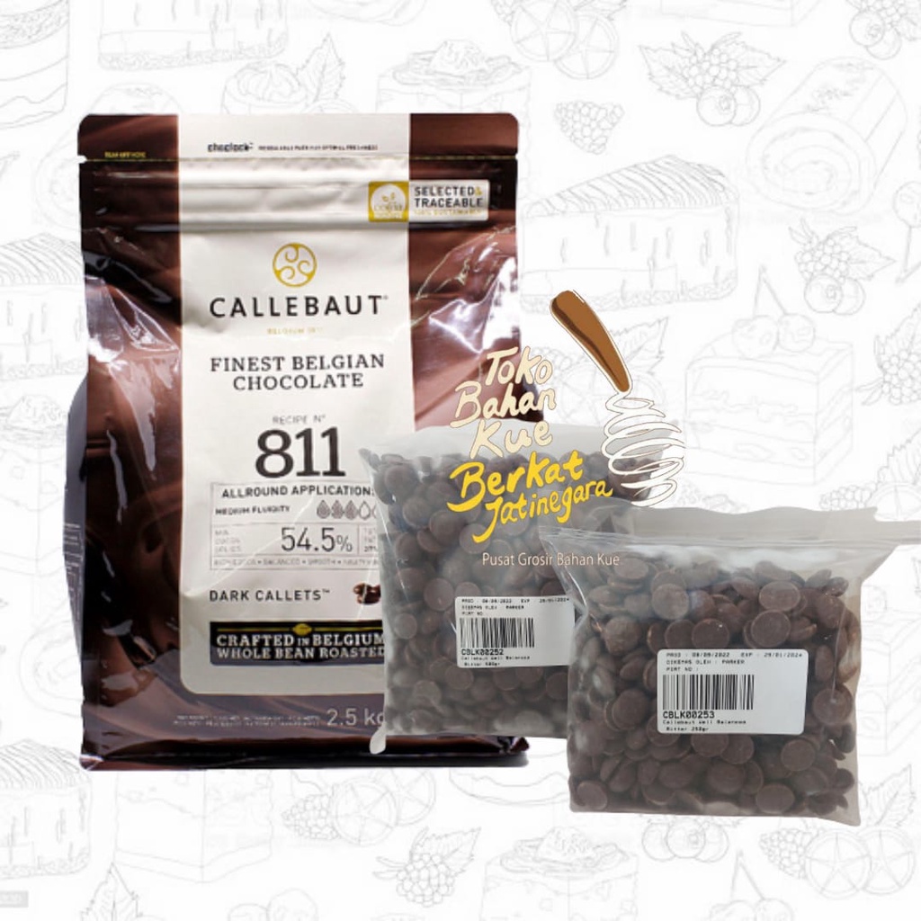 

BARRY CALLEBAUT DARK CALLETS 54,5% 811 FINEST BELGIAN CHOCOLATE REPACK 500 GR