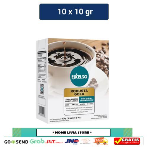 

Excelso Robusta Gold Folding Box Kopi 10gr x 10