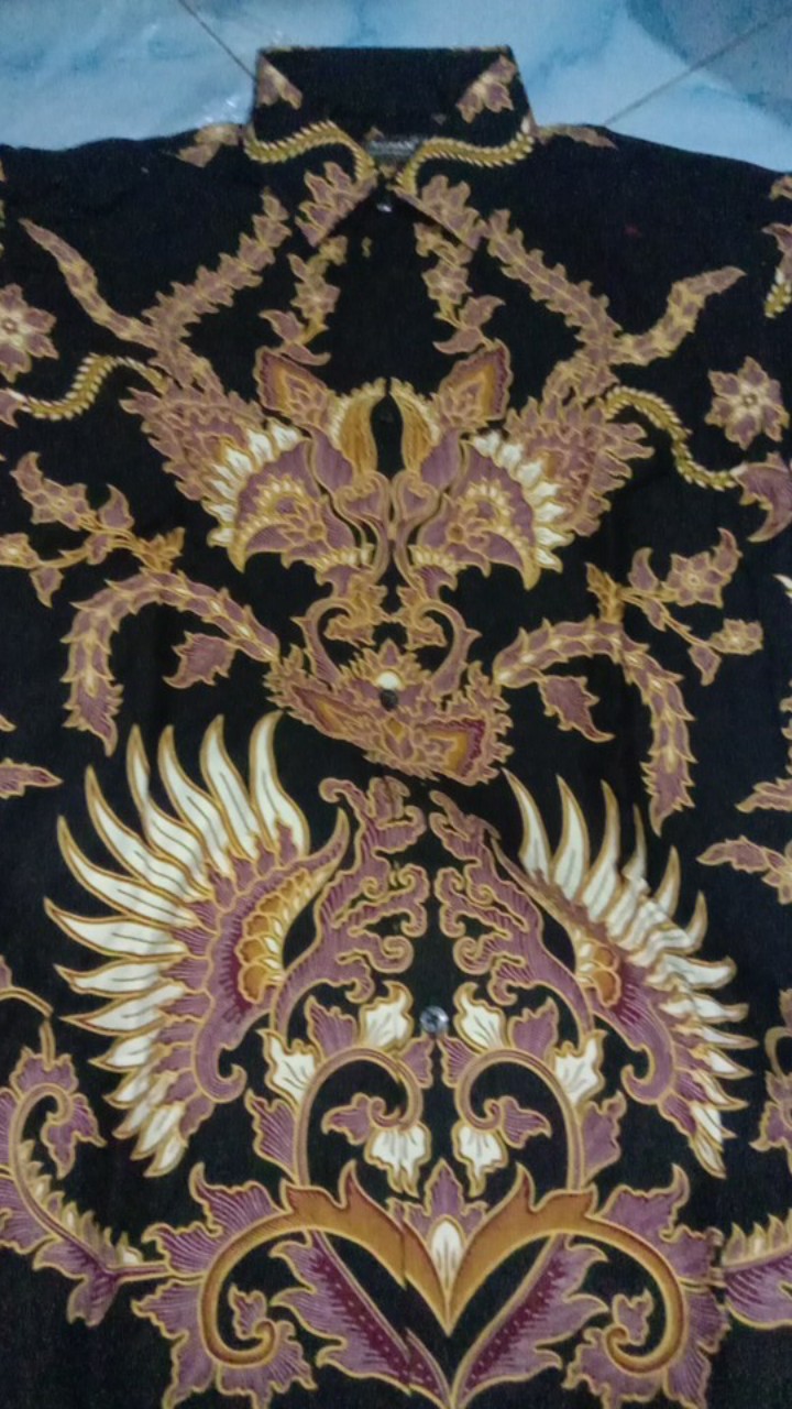 Kemeja Batik Pria Lengan Panjang Size M L Xl Xxl Bswart Batik Hrb026 Kenongo Hem Panjang Padi