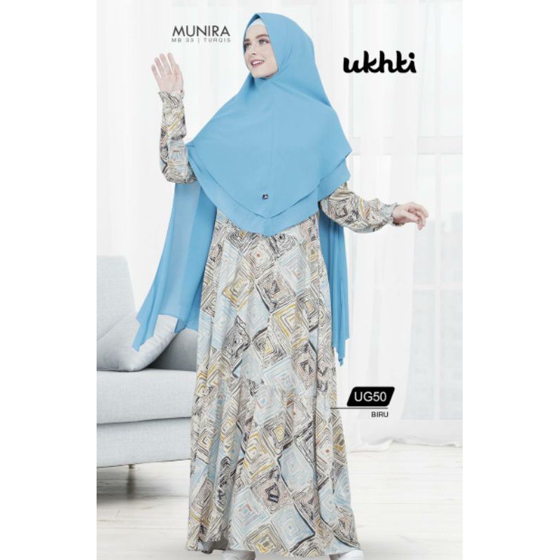 [Reiby] Gamis Motif Kotak Abstrak Katun Daily Busui Ukhti UG50 by Ukhti Munira