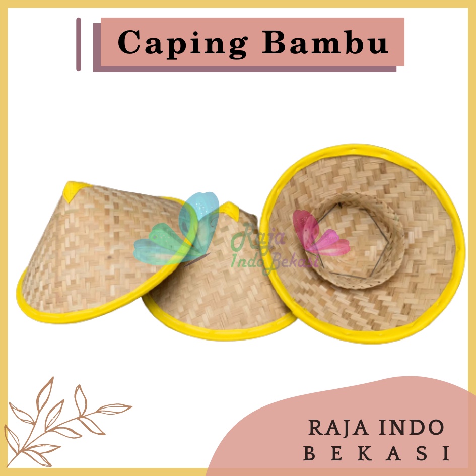 Caping Bambu Topi Petani Caping Petani Topi Tani Topi Sawah Ladang Caping Petani Bambu Anak Lukis Dewasa Hias Warna Gunung Motif Unik Jumbo - Caping topi petani media lukis anyaman bambu