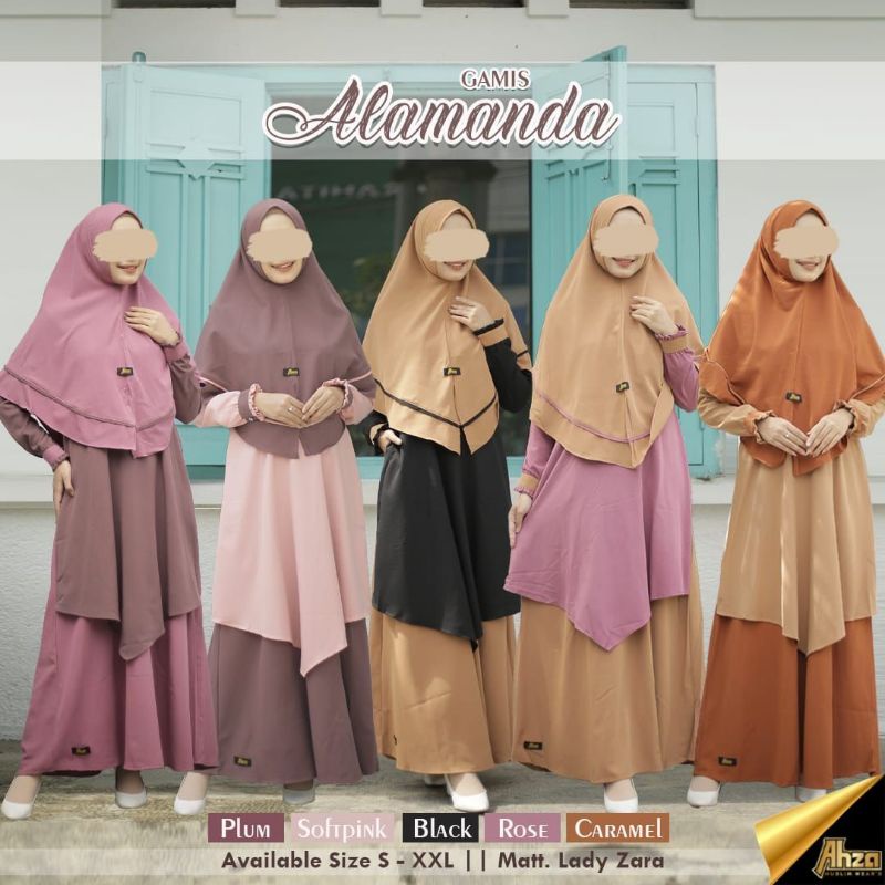 Gamis Alamanda ori ahza / gamis syari / set gamis