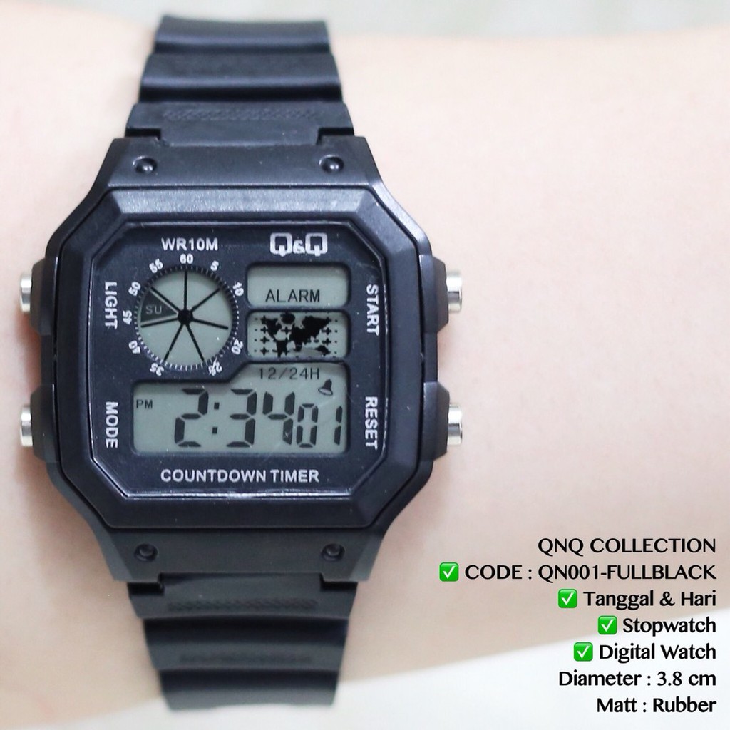 FLASH SALE JAM TANGAN QNQ PRIA WANITA digital watch LED STOPWATCH QN001